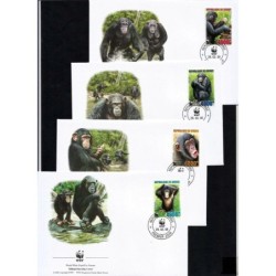 Gwinea 2006, WWF: małpy. FDC