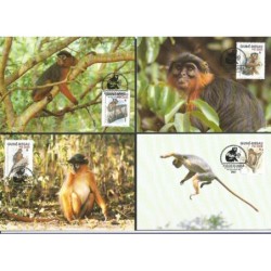 Gwinea Bissau 1992, WWF: małpa gerezanka. Karty maksimum