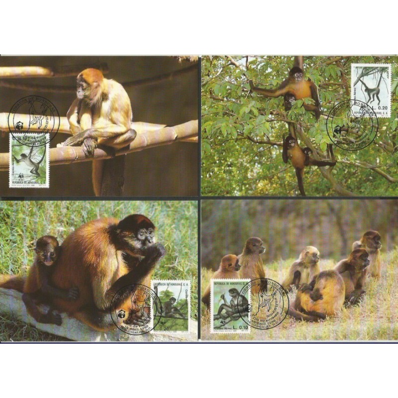 Honduras 1990, WWF: małpa czepiak. Karty maksimum