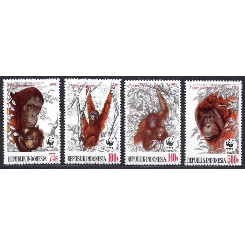 Indonezja 1989, WWF: małpa orangutan **