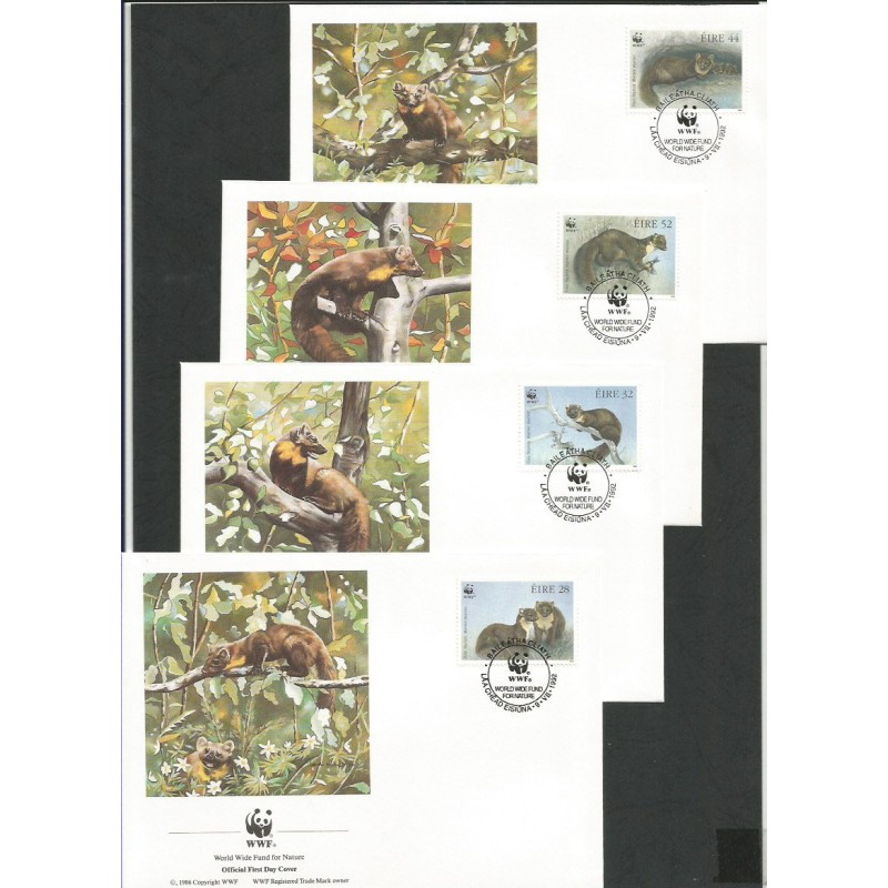 Irlandia  1992, WWF: kuna leśna. FDC