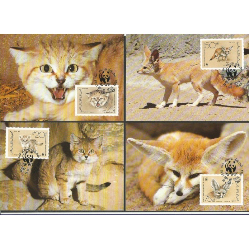 Jemen 1989, WWF: kot pustynny. Karty maksimum