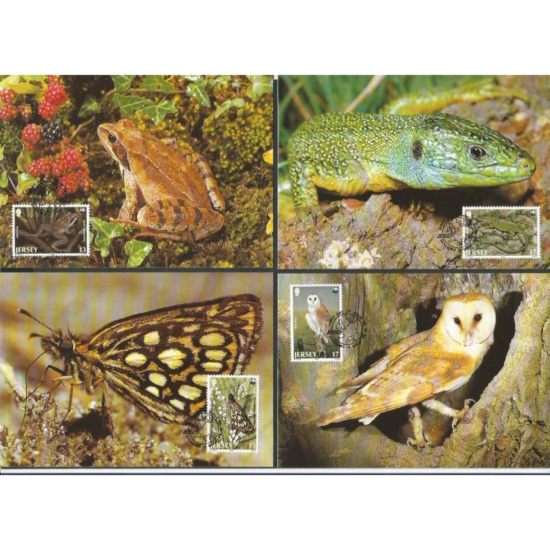 Jersey 1989, WWF: sowa motyl jaszczurka żaba. Karty maksimum