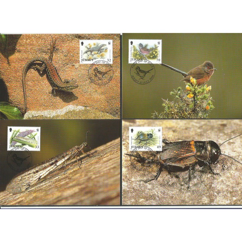 Jersey 2004, WWF: owady, ptaki, płazy. Karty maksimum