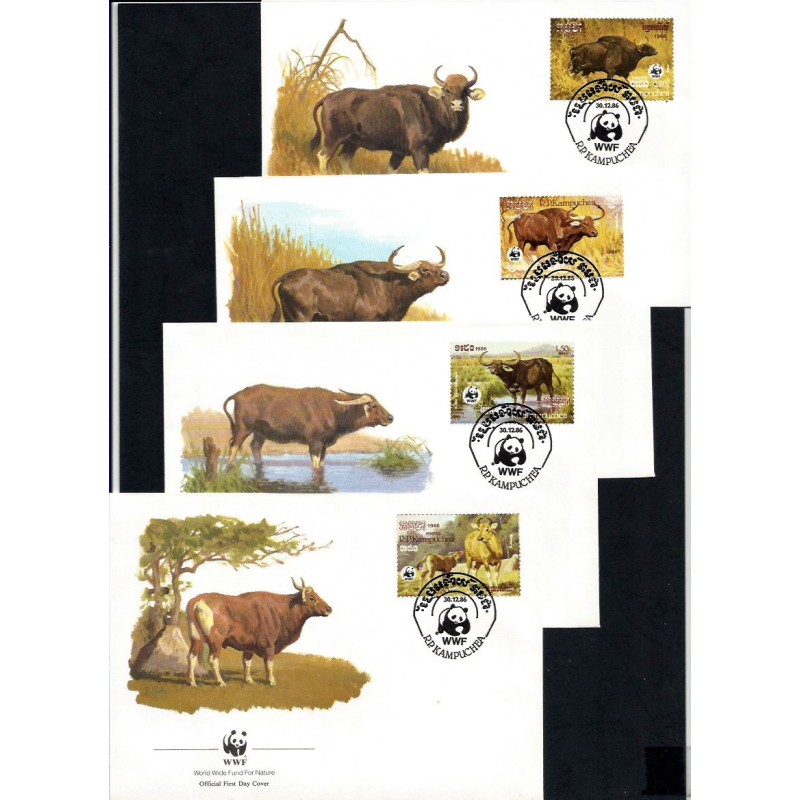 Kambodża 1986, WWF: ssaki. FDC