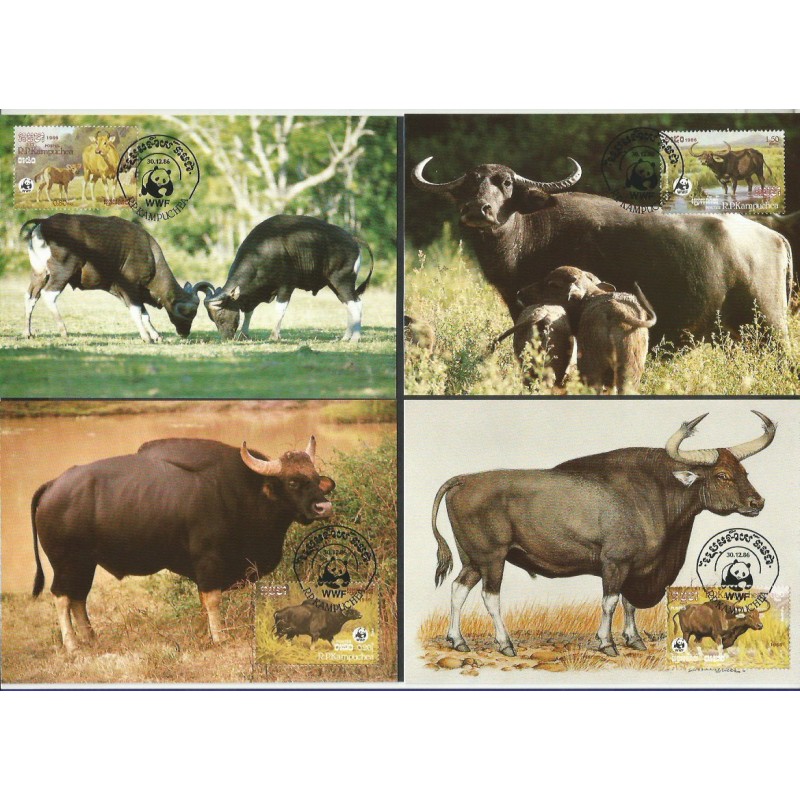 Kambodża 1986, WWF: ssaki. Karty maksimum