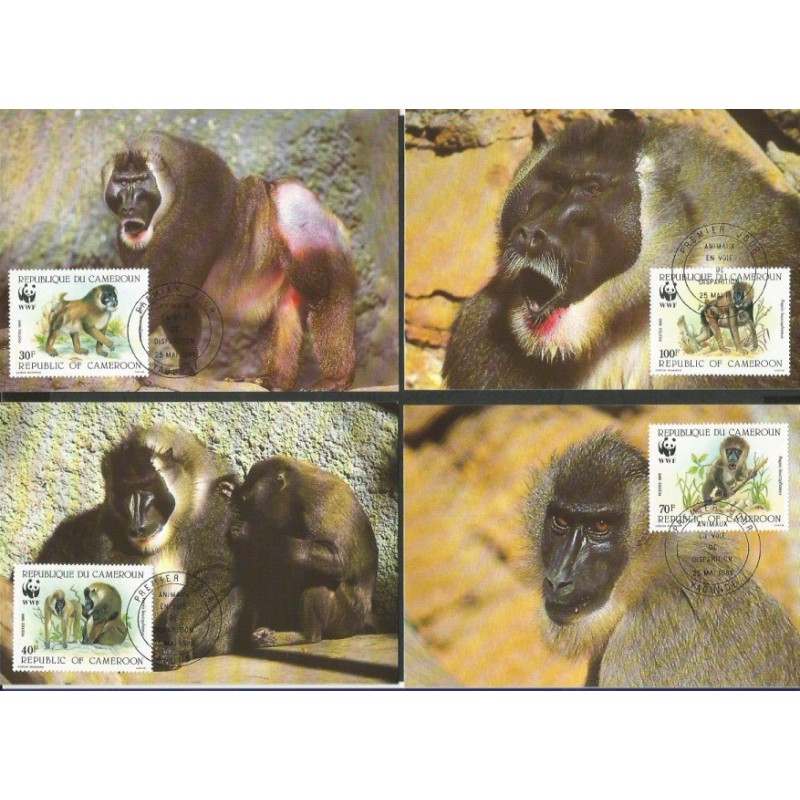 Kamerun 1988, WWF: małpy. Karty maksimum