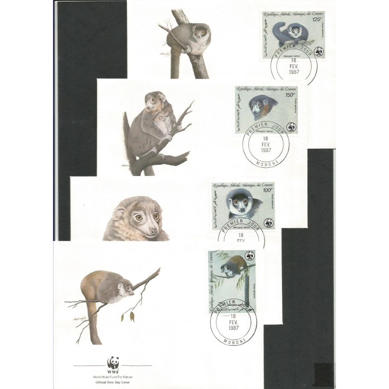 Komory 1987, WWF: lemur. FDC