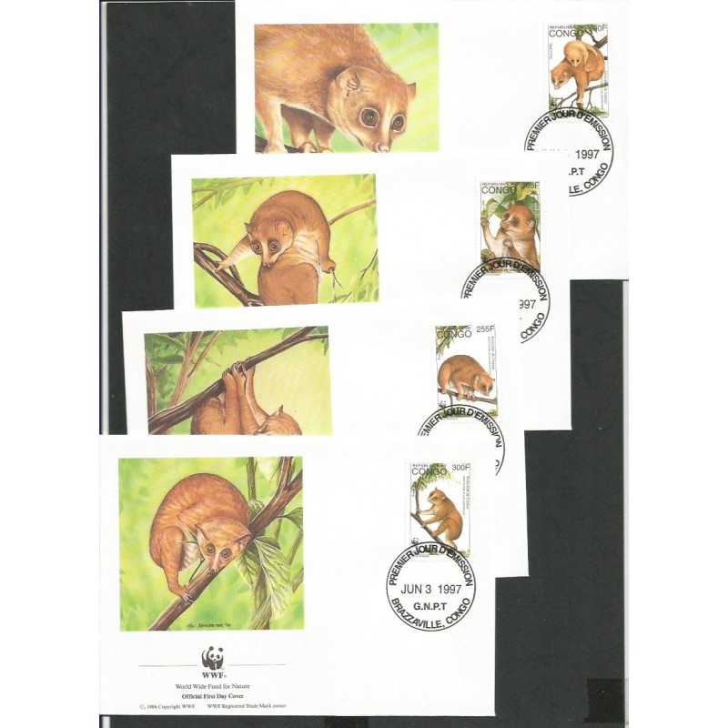 Kongo 1997, WWF: lemur lori. FDC