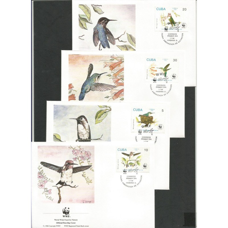 Kuba 1992, WWF: ptaki. FDC