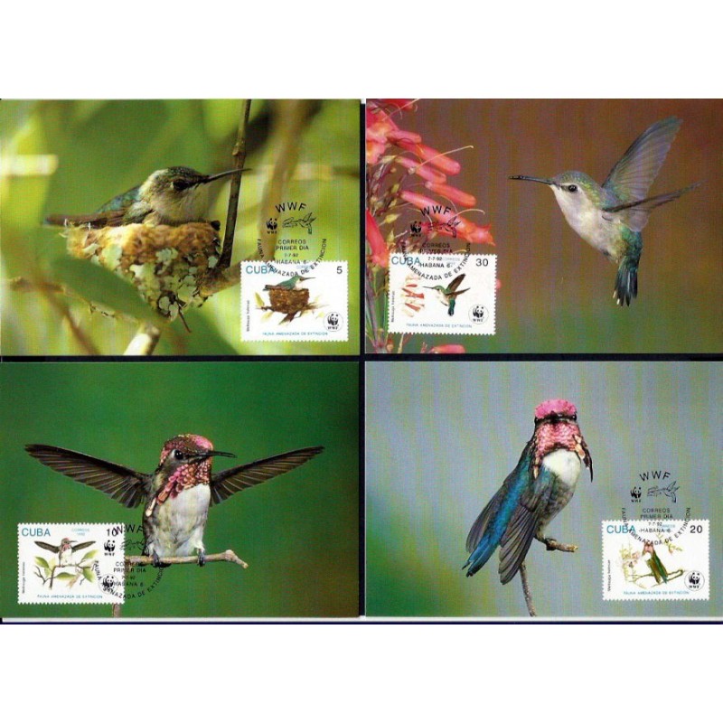 Kuba 1992, WWF: ptaki. Karty maksimum