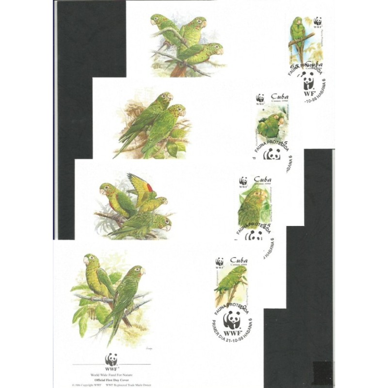 Kuba 1998, WWF: ptak papuga. FDC