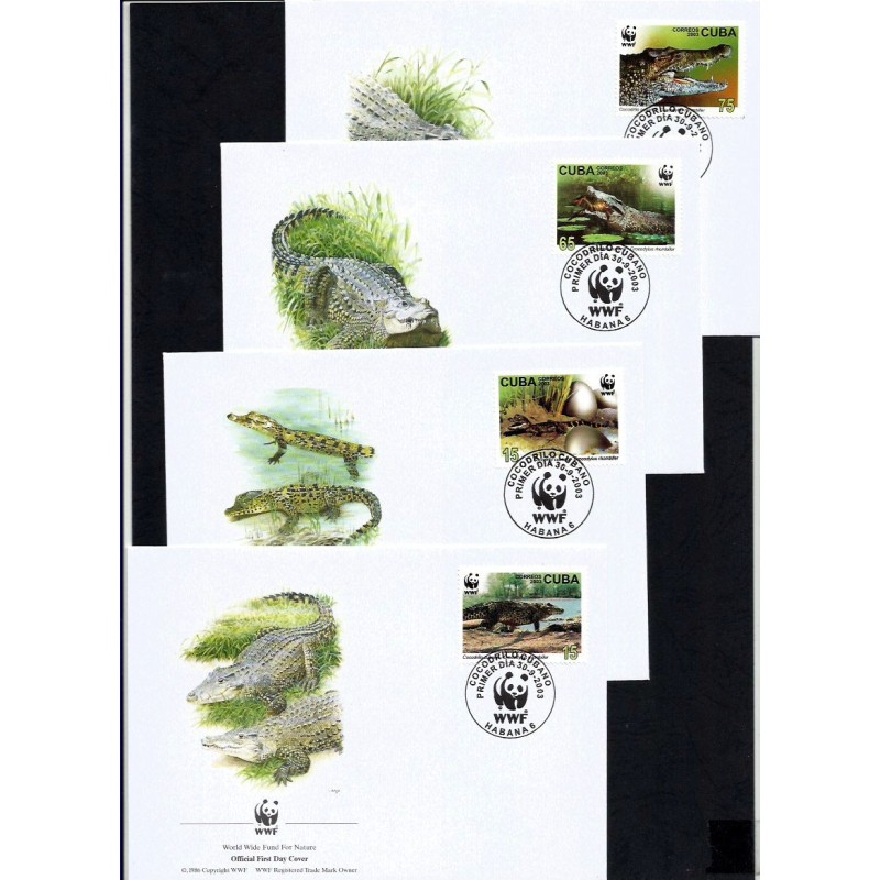 Kuba 2003, WWF: krokodyl. FDC