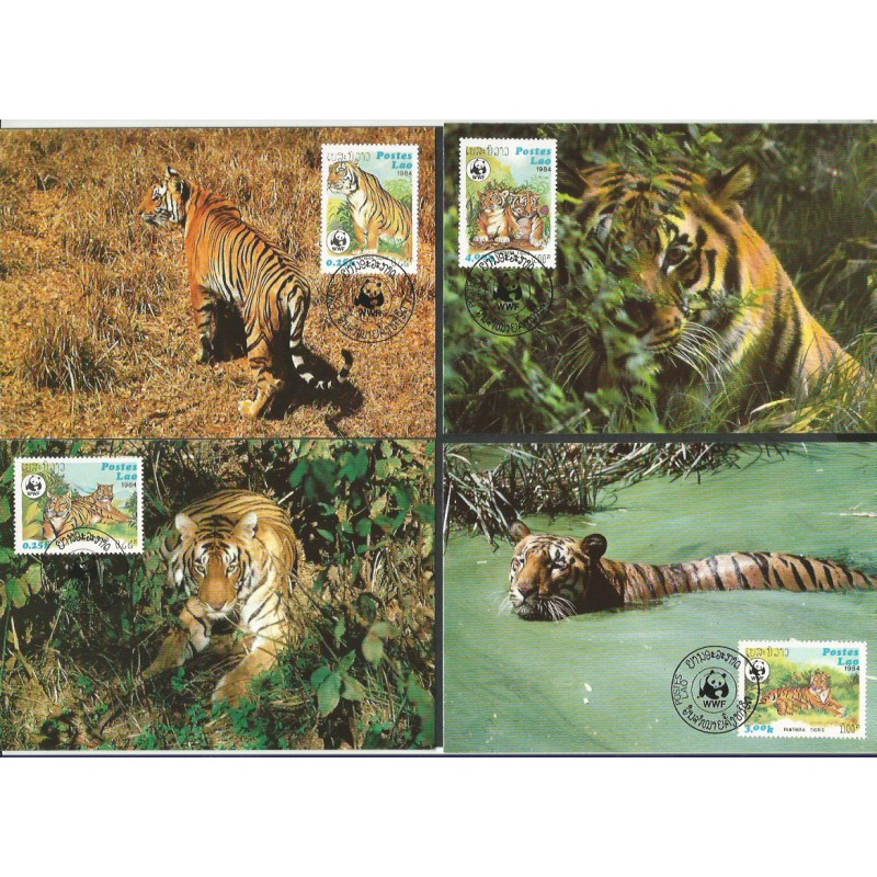 Laos 1984, WWF: tygrys azjatycki. Karty maksimum