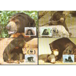 Laos 1994, WWF: niedźwiedź biruang. Karty maksimum