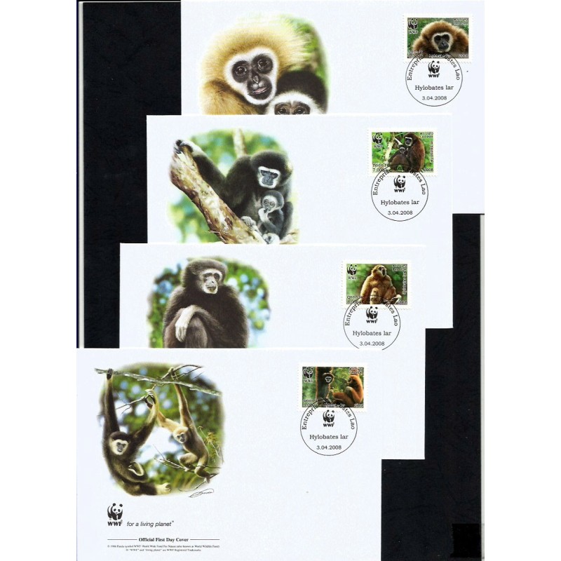 Laos 2008, WWF: małpy. FDC