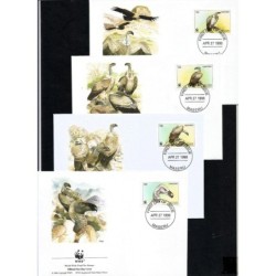 Lesotho 1998, WWF: ptak sęp przylądkowy. FDC