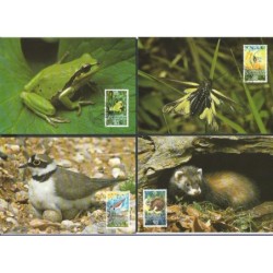 Liechtenstein 1989, WWF: fauna ptaki ssaki owady. Karty maksimum
