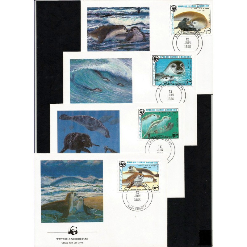 Mauretania 1986, WWF: foki. FDC