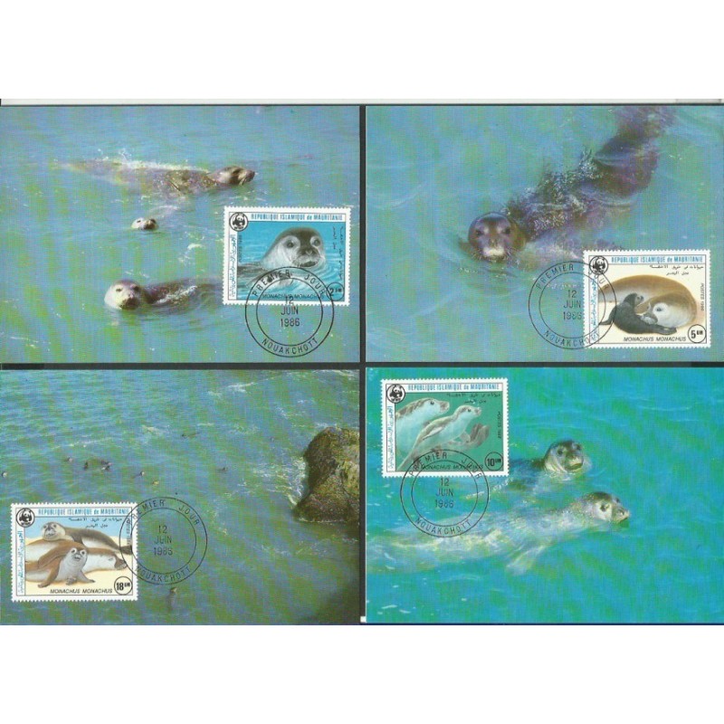 Mauretania 1986, WWF: foki. Karty maksimum