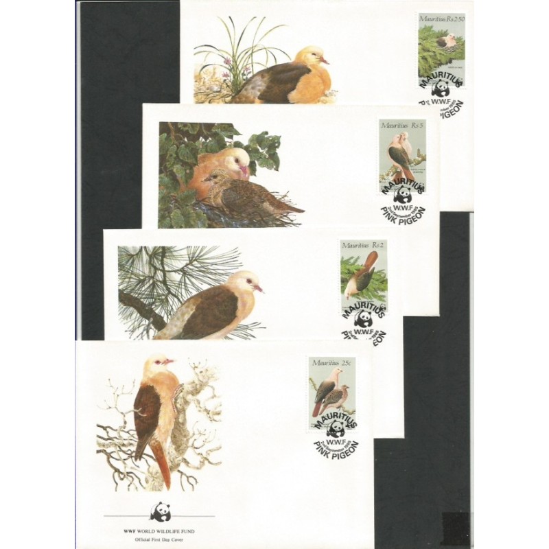 Mauritius 1985, WWF: ptak gołąb synogarlica. FDC