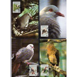 Mauritius 1985, WWF: ptak gołąb synogarlica. Karty maksimum