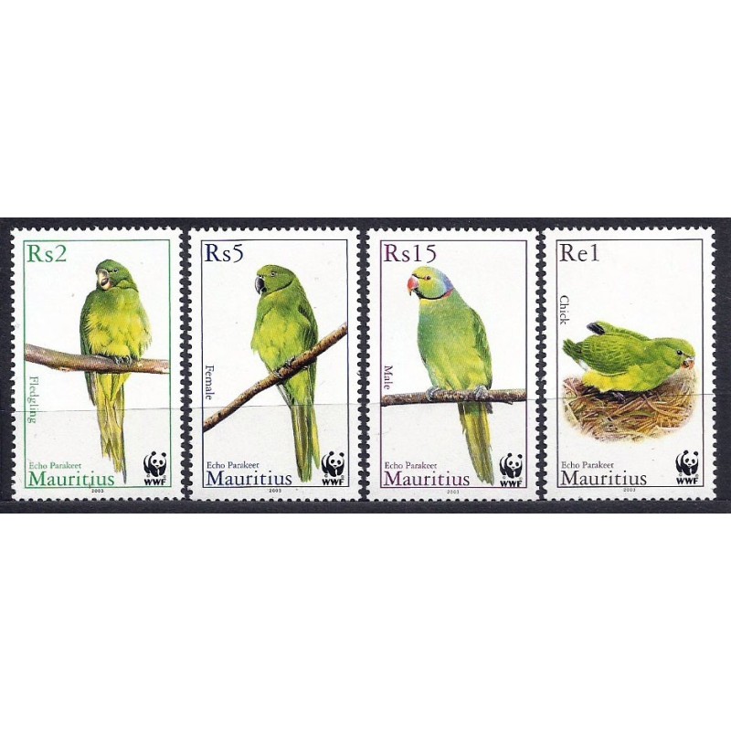 Mauritius 2003, WWF: ptak papuga **