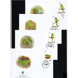 Mauritius 2003, WWF: ptak papuga. FDC