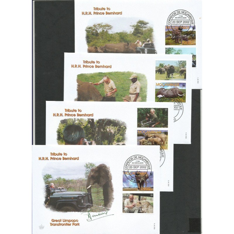 Mozambik 2002, WWF: słonie. FDC