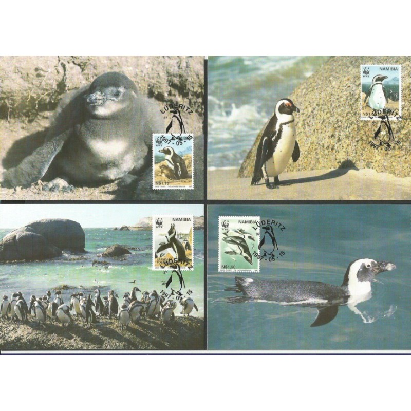 Namibia 1997, WWF: pingwin przylądkowy. Karty maksimum