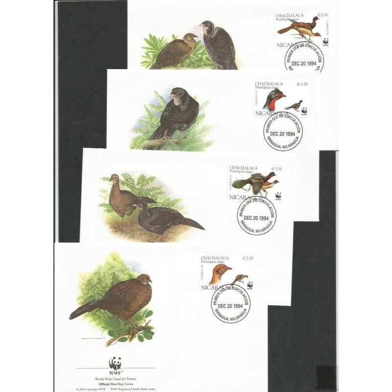 Nikaragua 1994, WWF: ptak guan. FDC