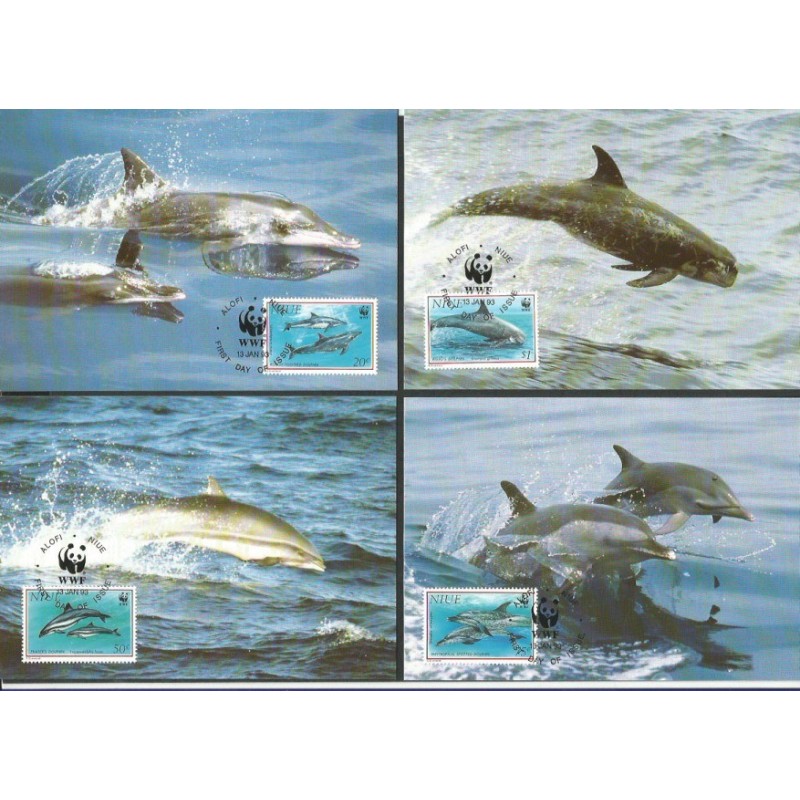 Niue 1993, WWF: delfin. Karty maksimum