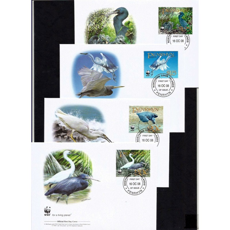 Penrhyn 2008, WWF: ptaki. FDC