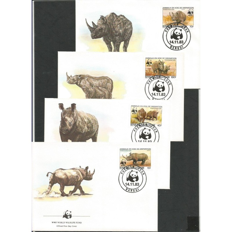 RŚA 1983, WWF: nosorożec. FDC