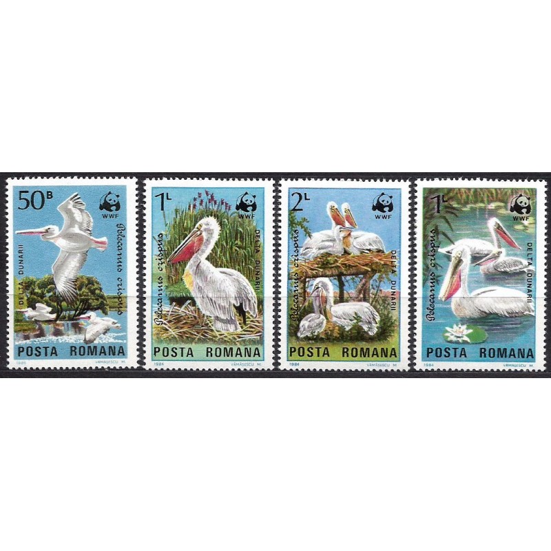 Rumunia 1984, WWF: ptak pelikan **