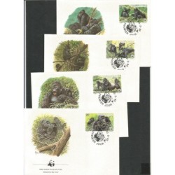 Rwanda 1985, WWF: małpy. FDC