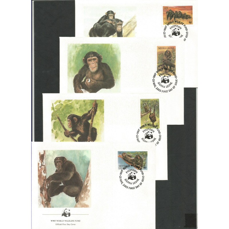 Sierra Leone 1983, WWF: małpy. FDC