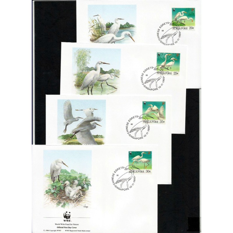 Singapur 1993, WWF: ptak czapla. FDC