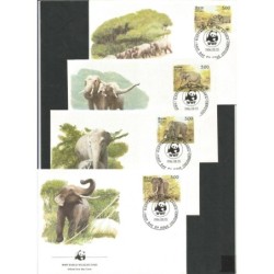 Sri Lanka 1986, WWF: słonie. FDC
