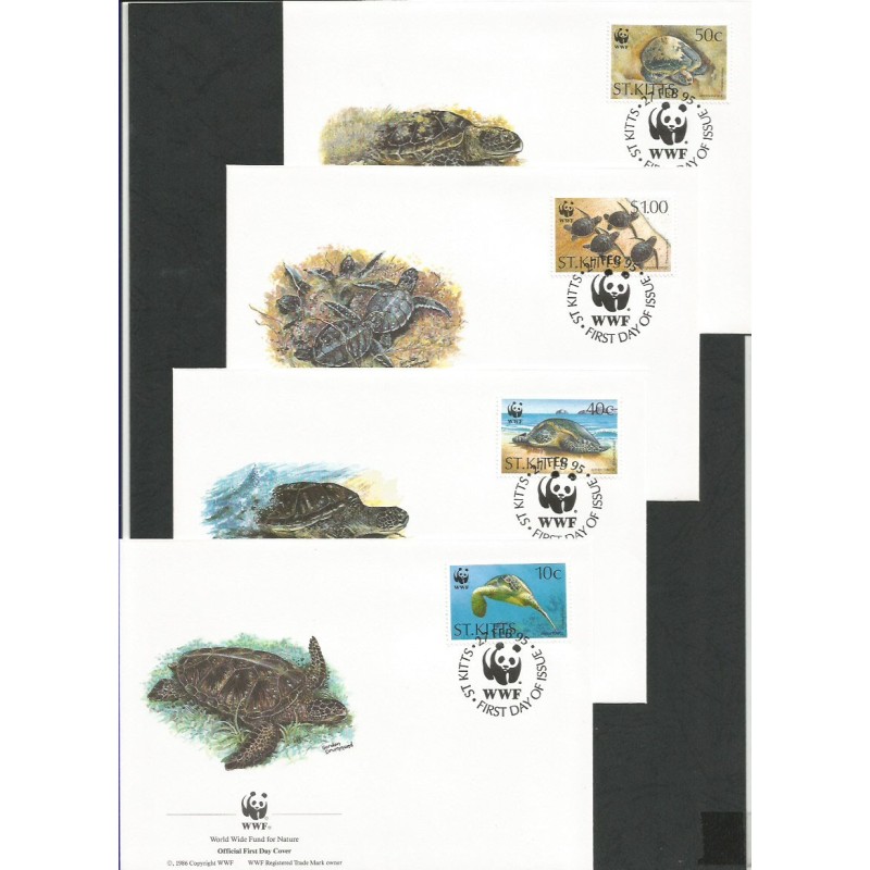 St Kitts 1995, WWF: żółwie. FDC