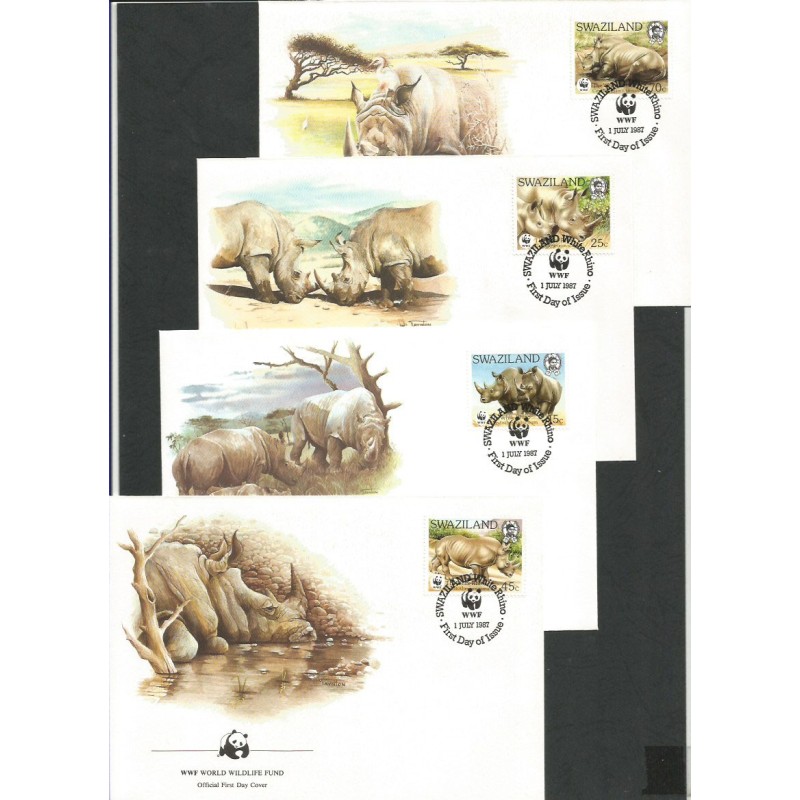 Suazi 1987, WWF: nosorożec. FDC
