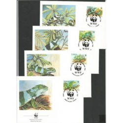 Tonga 1990, WWF: iguana. FDC