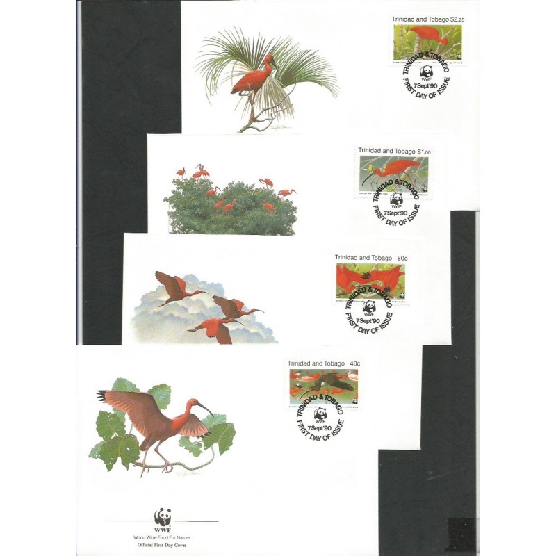 Trynidad i Tobago 1990, WWF: ptak ibis. FDC