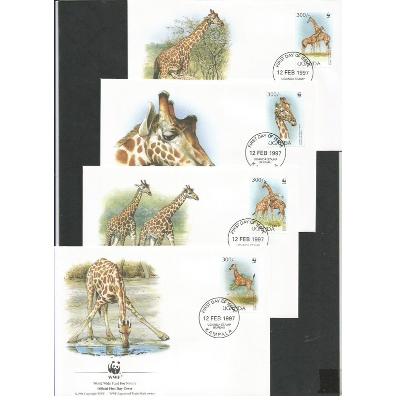 Uganda 1997, WWF: żyrafa. FDC