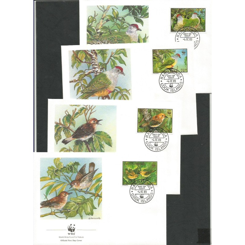 Wyspy Cooka 1989, WWF: ptak monarka. FDC