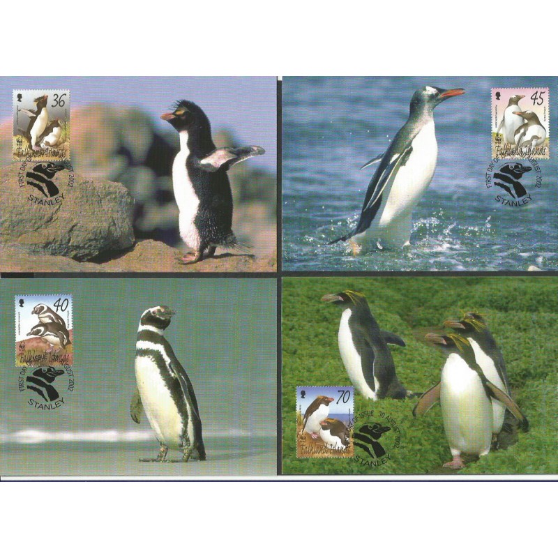 Wyspy Falklandzkie 2002, WWF: ptaki pingwiny. Karty maksimum