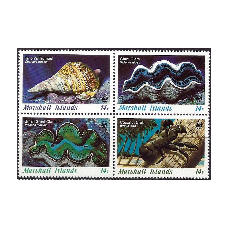 Wyspy Marshalla 1986, WWF: muszle, kraby **