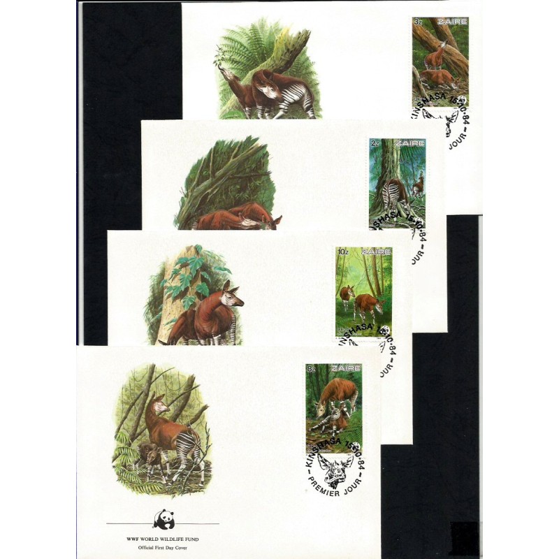 Zair 1984, WWF: okapi. FDC