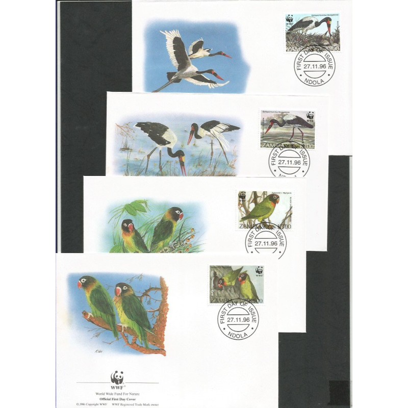 Zambia 1996, WWF: ptaki. FDC