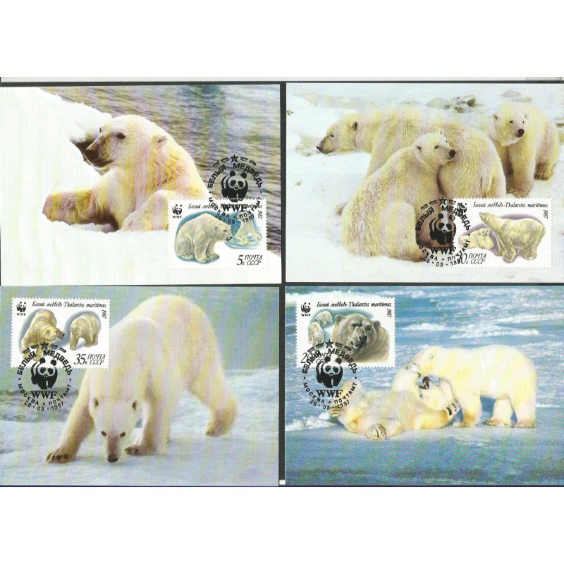 ZSRR 1987, WWF: niedźwiedź polarny. Karty maksimum